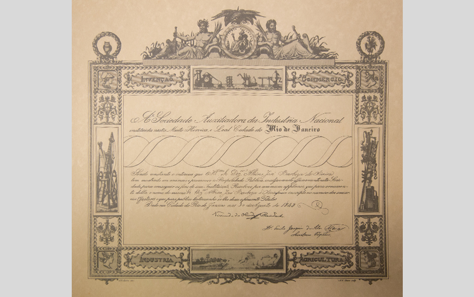 Diploma da SAIN (Jean Baptiste Debret). Acervo Firjan