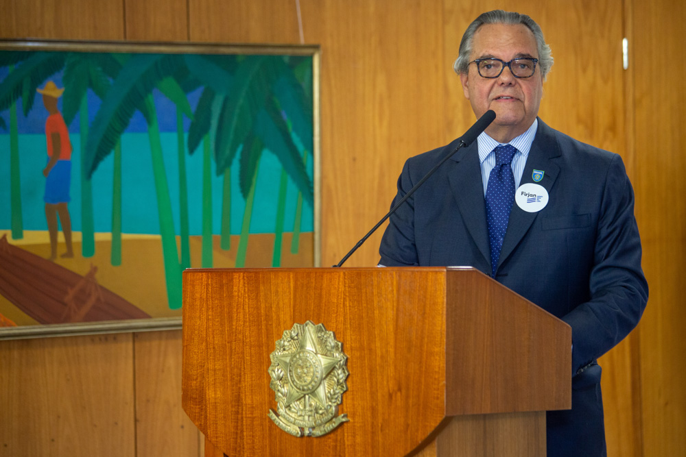 Eduardo Eugenio Gouvêa Vieira discursa durante Caravana à Brasília em 2019. Créditos: Paula Johas/ Acervo Firjan