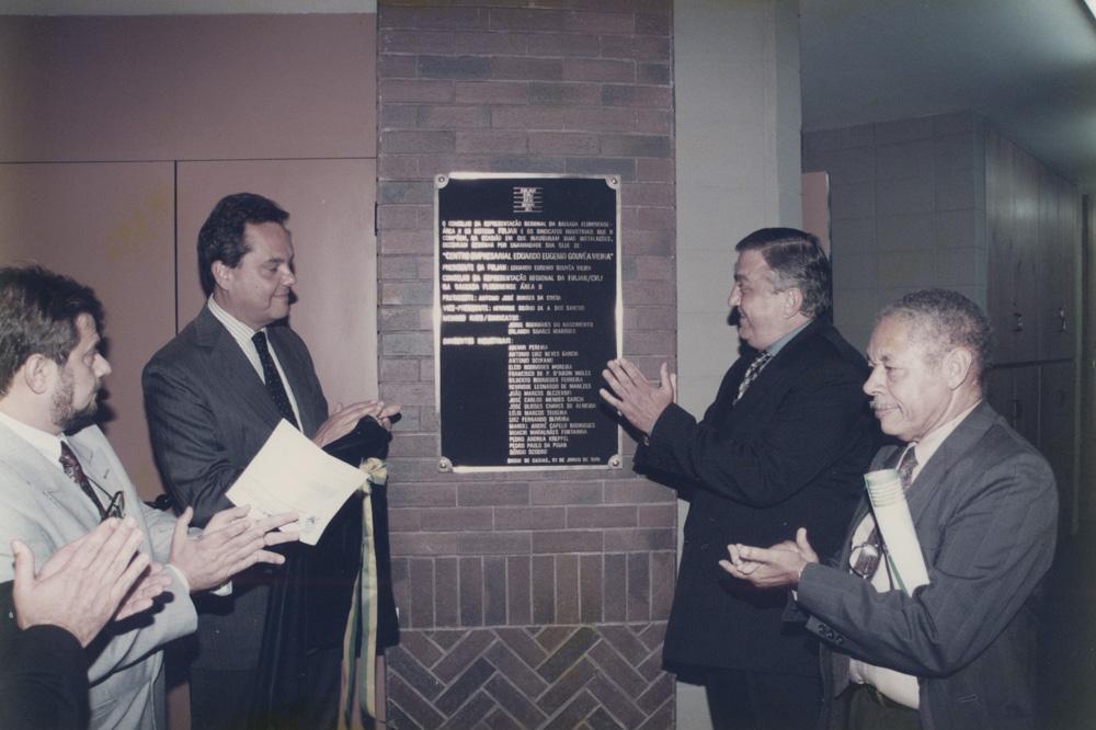 Jorge Rodrigues do Nascimento na inauguração do Centro Empresarial Eduardo Eugenio Gouvêa Vieira em 1998. Créditos: Geraldo Viola/ Acervo Firjan