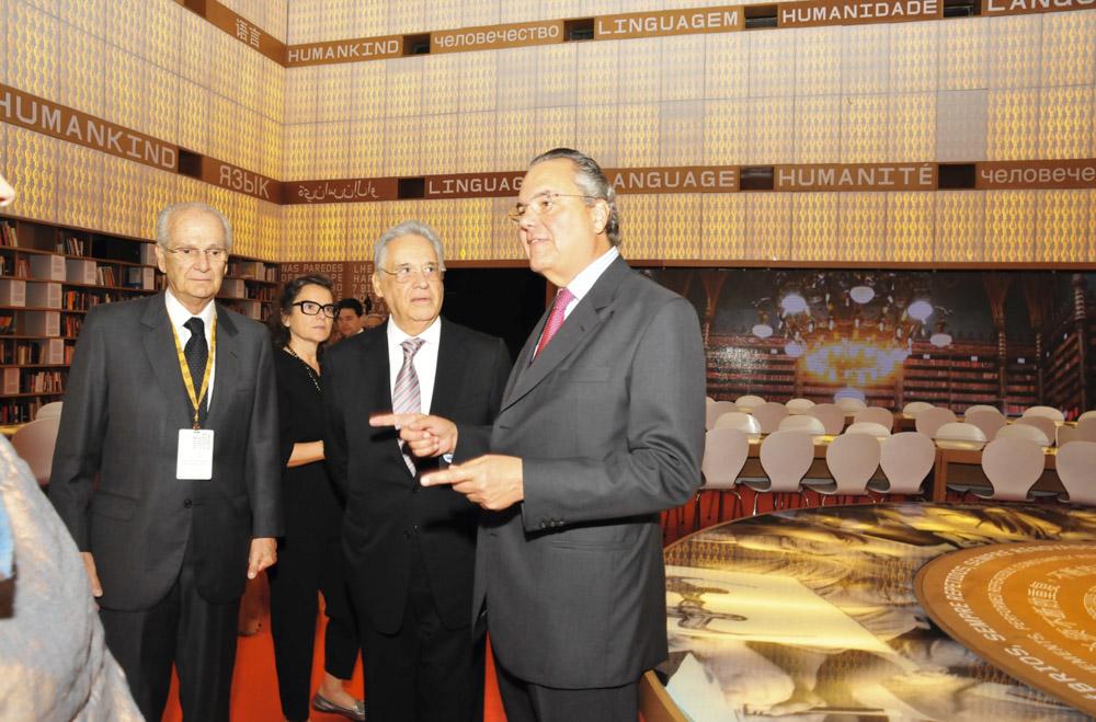Carlos Mariani, Fernando Henrique Cardoso e Eduardo Eugenio Gouvêa Vieira durante o evento "Humanidade 2012". Créditos: Acervo Firjan