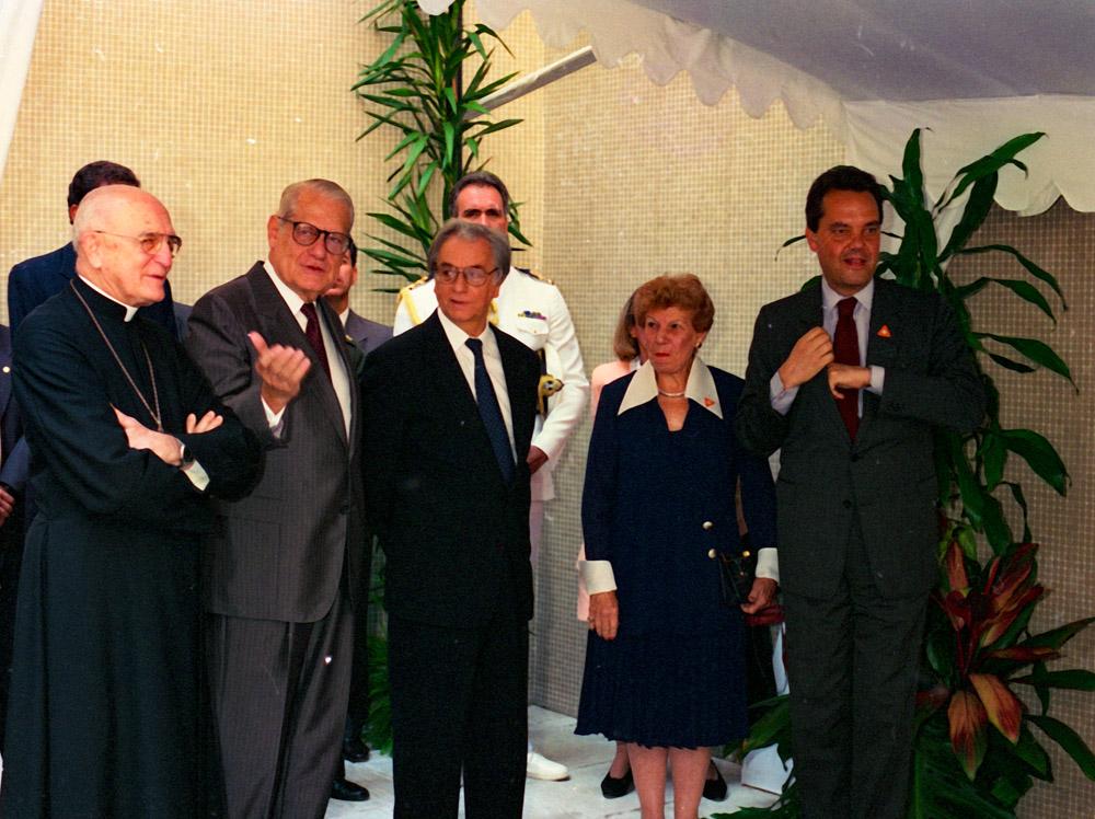 Eduardo Eugenio Gouvêa Vieira na inauguração do Centro Empresarial Arthur João Donato em 1994. Crédito: Octales Gonzales/ Acervo Firjan