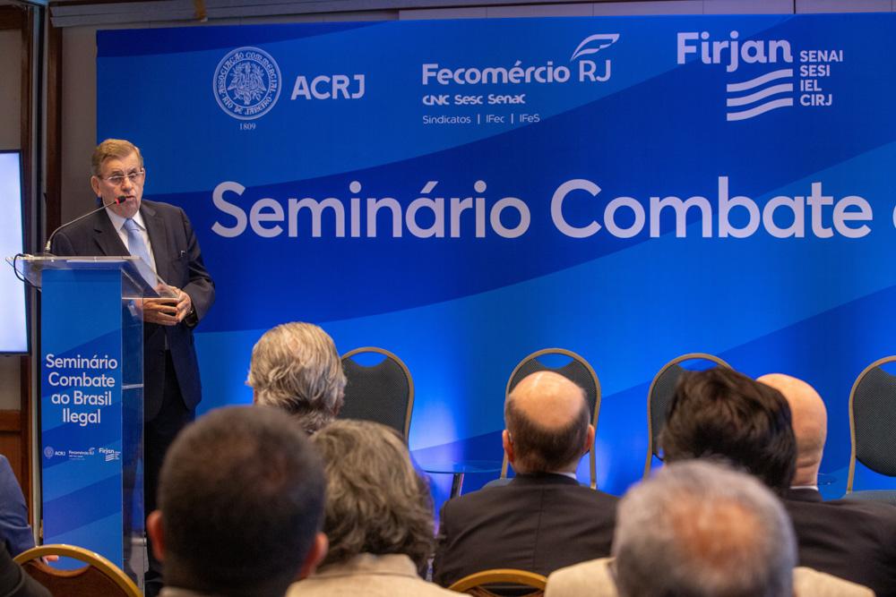 Carlos Erane de Aguiar no evento Seminário de Combate ao Brasil Ilegal em 4 de agosto de 2022. Crédito: Paula Johas /Acervo Firjan 