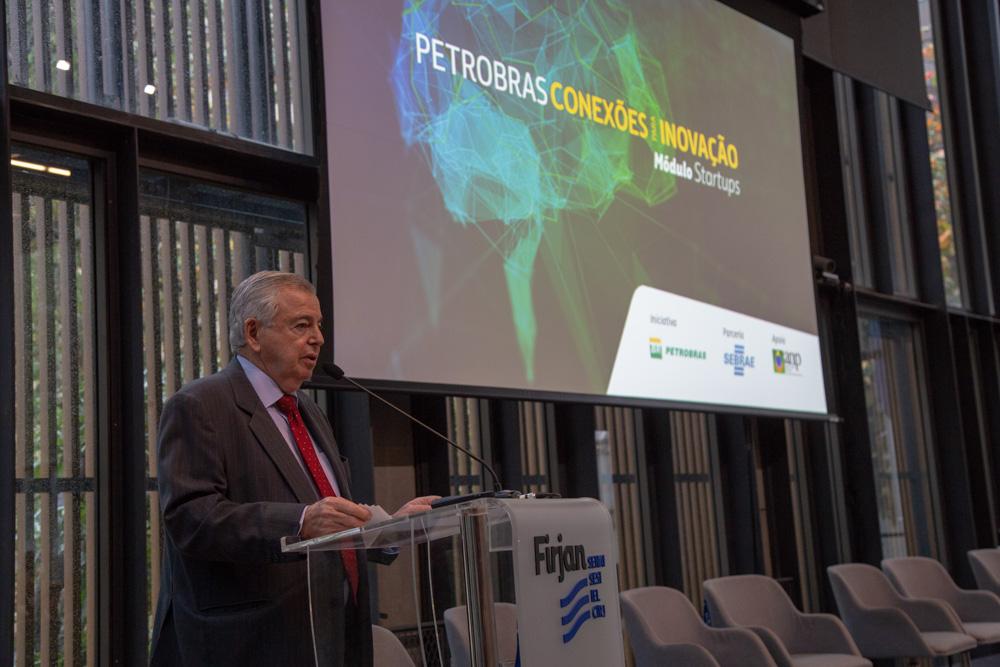 Raul Sanson fala na cerimônia de lançamento do primeiro edital "Petrobras, conexões para inovação", em 2019. Créditos: Paula Johas/ Acervo Firjan