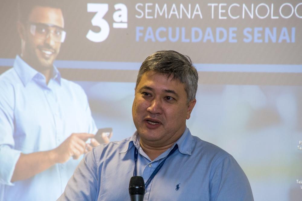 Palestra de Maurício Ogawa sobre o futuro da Internet na Semana de Tecnologia na Faculdade SENAI - Tijuca. 23/08/2016.  Créditos: Renata Mello/ Acervo Firjan 