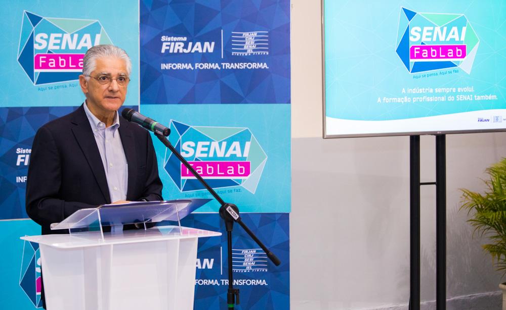 Luiz Césio Caetano fala na Inauguração do FabLab Niterói no dia 24/03/2017. Créditos: Vinícius Magalhães/ Acervo Firjan