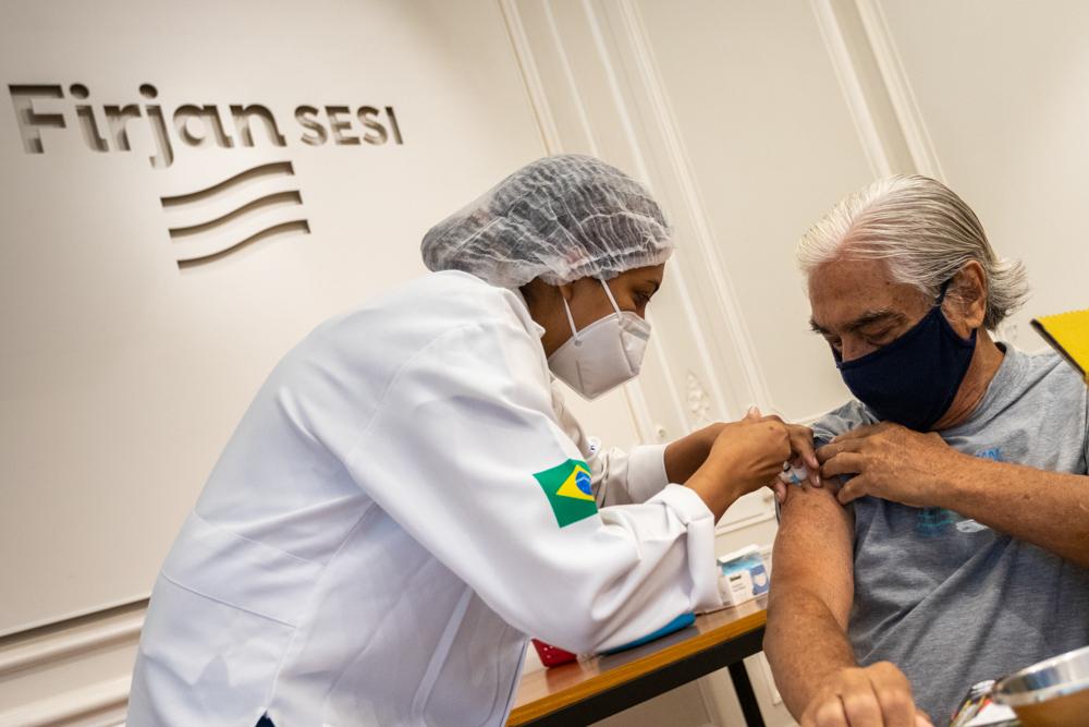 Casa Firjan inaugura ponto de vacinação contra a Covid-19 em 08/03/2021. Créditos: Vinícius Magalhães/ Acervo Firjan  
