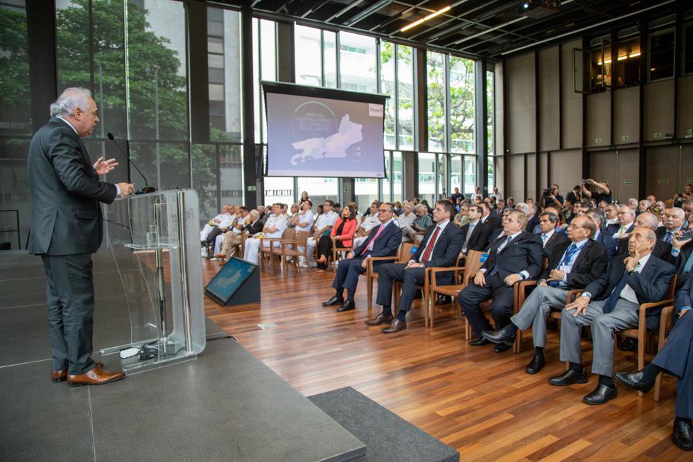 Edésio Teixeira Lima Junior fala no lançamento da Associação do Cluster Naval do Rio de Janeiro em 13/11/2019. Créditos: Paula Johas/ Acervo Firjan 