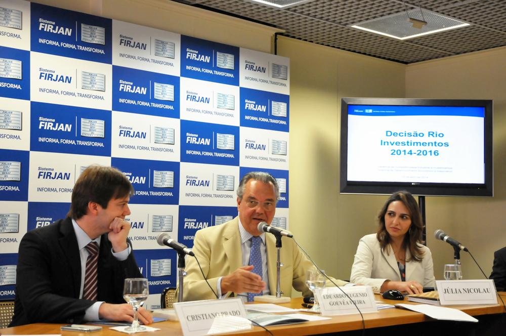 Eduardo Eugenio Gouvêa Vieira na coletiva de impressa sobre o estudo Decisão Rio em 10/04/2014.  Créditos: Antônio Batalha/ Acervo Firjan