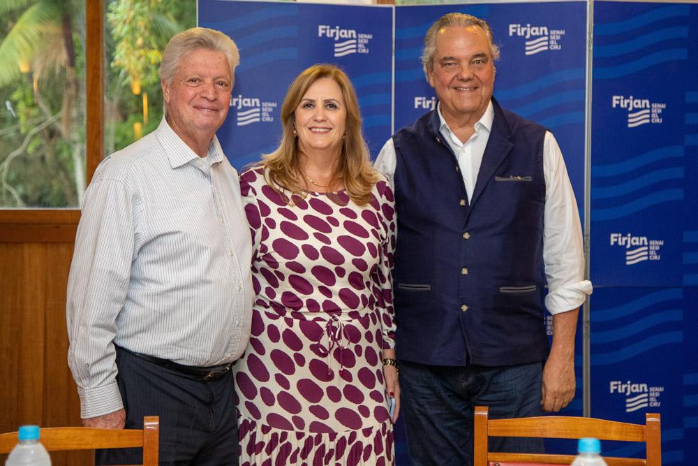 Dalton Carestiato, Marcia Carestiato e Ediardo Eugenio em evento na Firjan. Crédito: Acervo Firjan