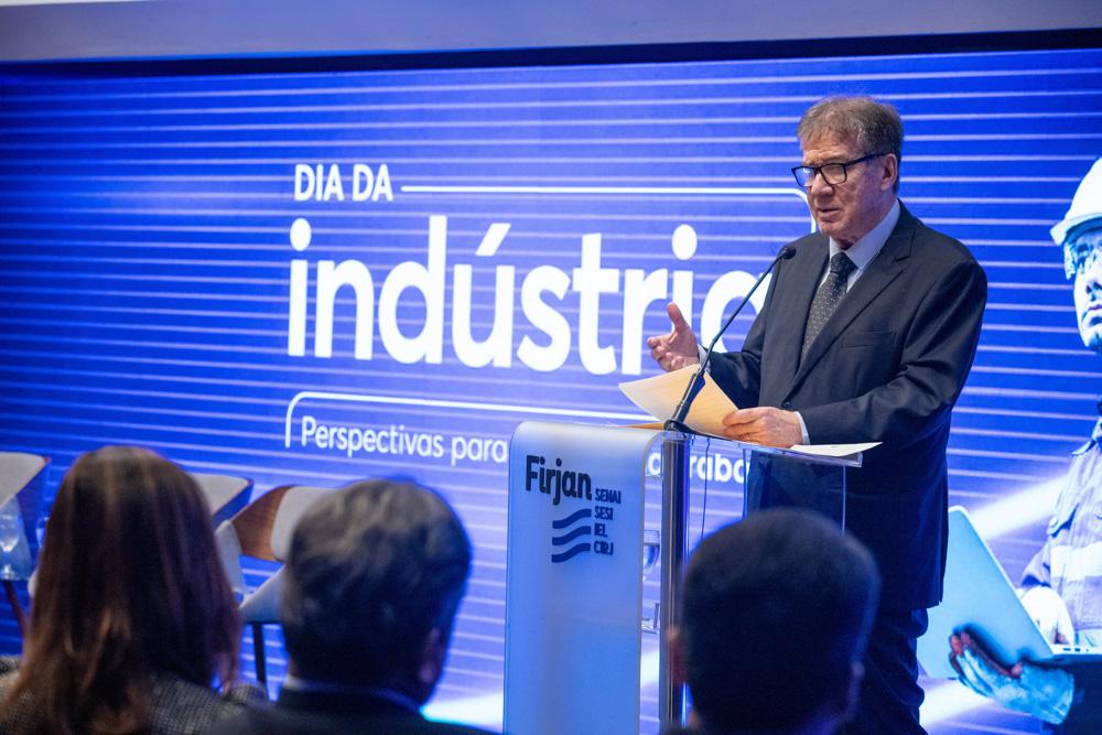Luiz Carlos Renaux durante evento no Dia da Indústria em 2023. Créditos: Paula Johas/ Acervo Firjan