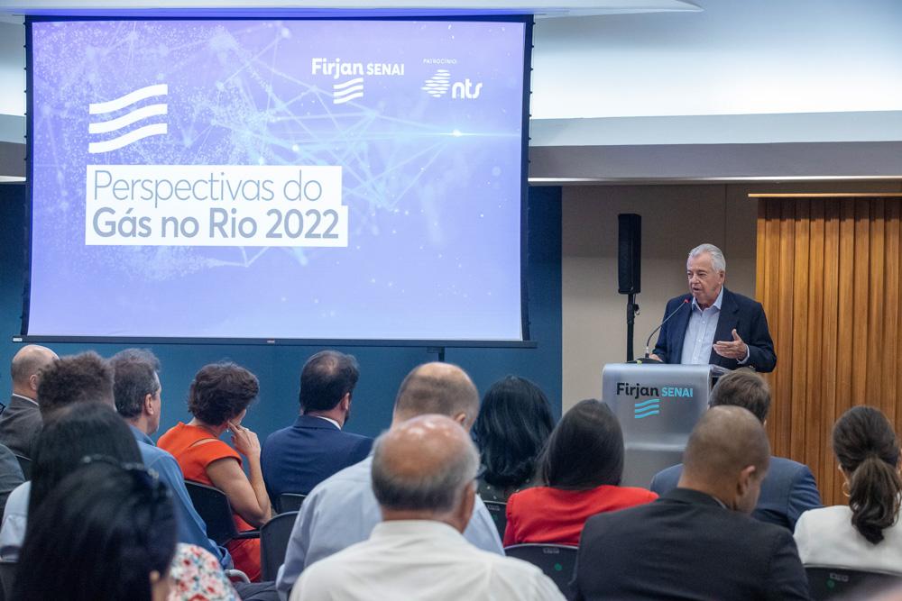 Raul Sanson fala durante evento na Firjan em 2022. Créditos: Paula Johas/ Acervo Firjan